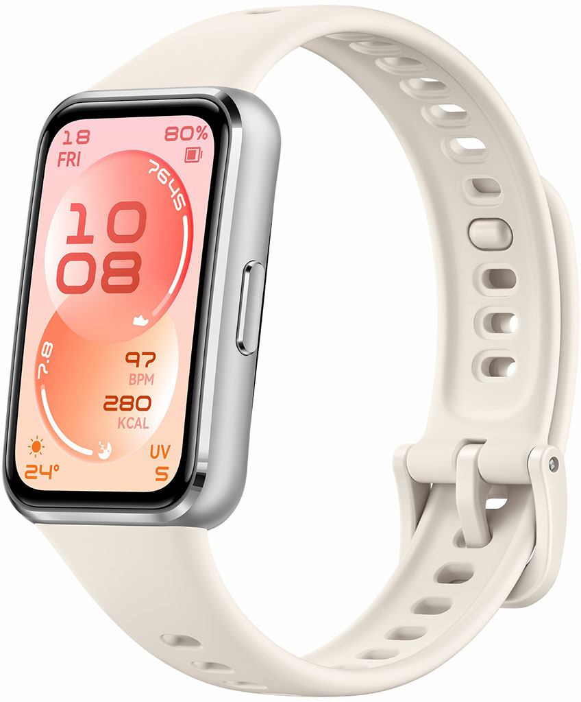 Умные часы HUAWEI Band 11 алюминевые серебристые, с белым ремешком 55020GVC