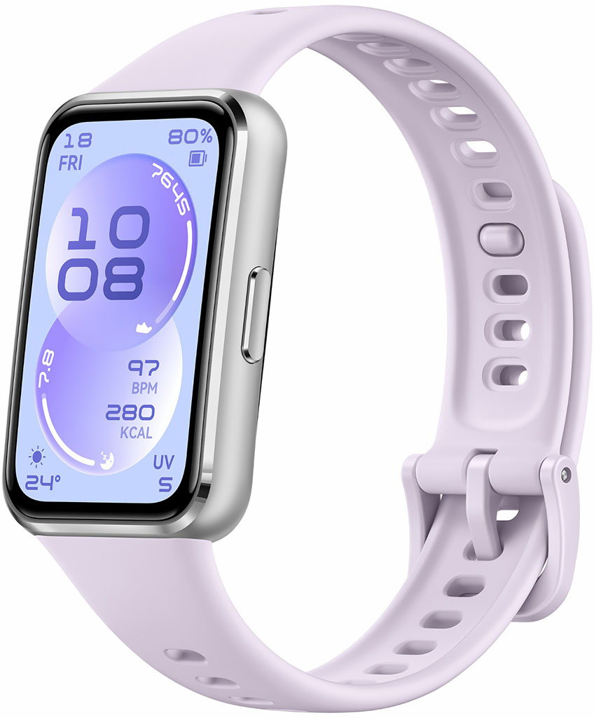 Умные часы HUAWEI Band 11 алюминевые серебристые, с фиолетовым ремешком 55020GVB