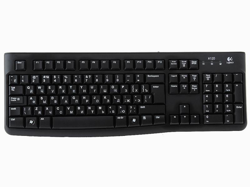Клавиатура проводная Logitech K120 черная, 920-002522