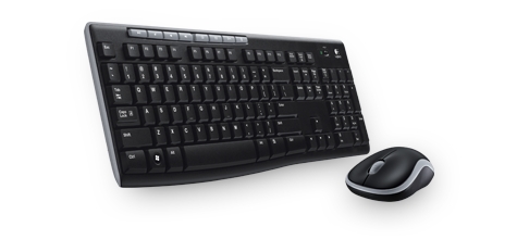 Клавиатура и мышь беспроводная (комплект) Logitech MK270 черный, 920-004518
