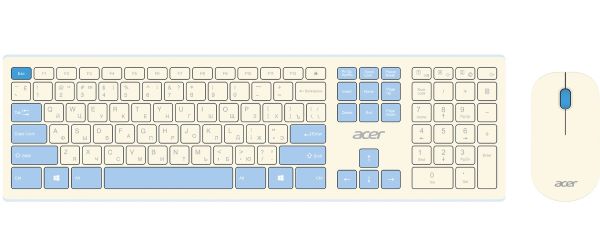 Клавиатура и мышь Wireless Acer OCC205 ZL.ACCEE.00C USB, white blue