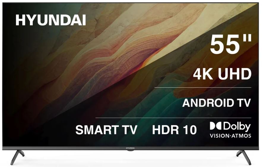Телевизор Hyundai H-LED55BU7009 55" Android TV Frameless Metal черный 4K Ultra HD 60Hz MEMC DVB-T DVB-T2 DVB-C DVB-S DVB-S2 USB WiFi Smart TV