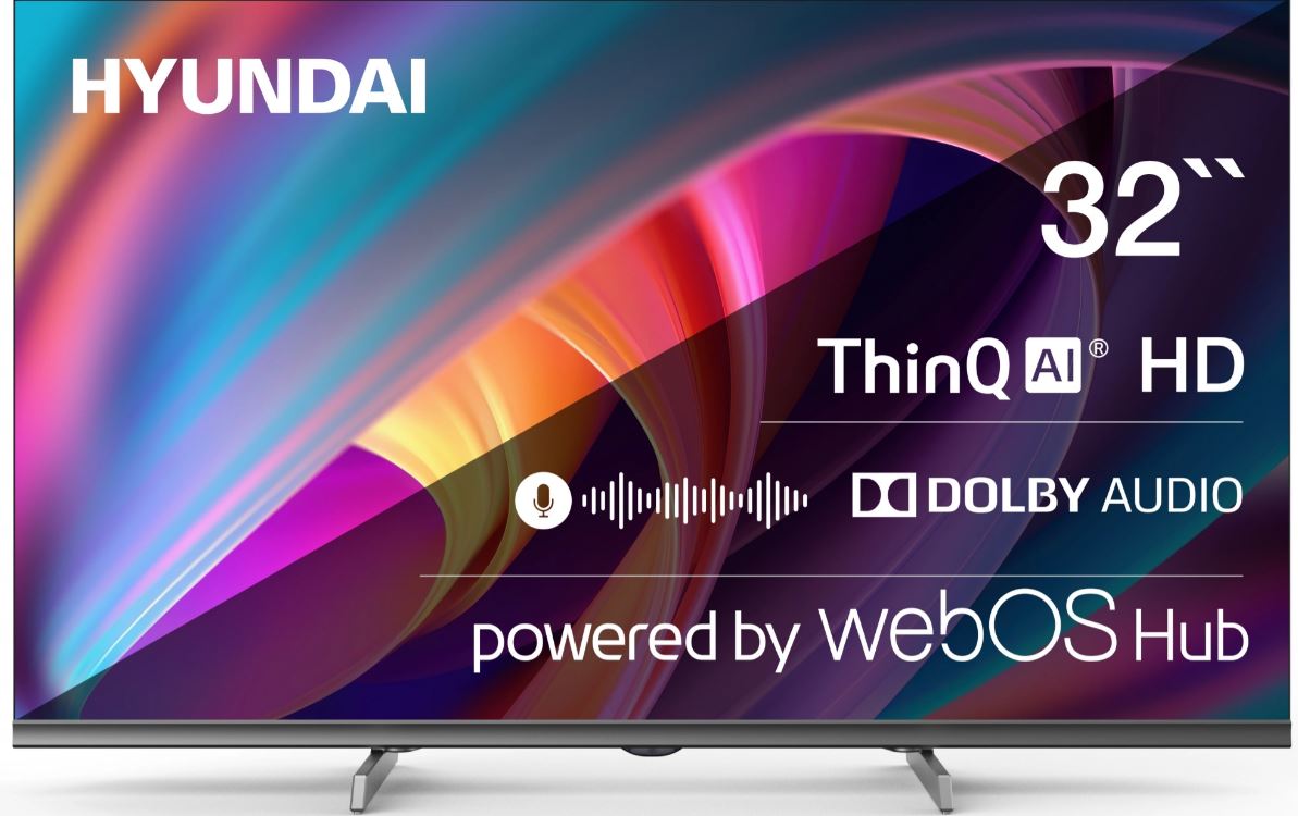 Телевизор Hyundai H-LED32BS5100 LED 32" WebOS Frameless Metal черный/серый HD 60Hz DVB-T DVB-T2 DVB-C DVB-S DVB-S2 USB WiFi Smart TV
