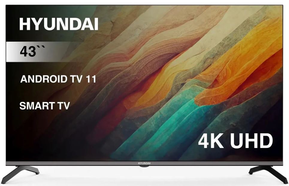 Телевизор Hyundai H-LED43BU7006 LED 43" Android TV Frameless Metal черный 4K Ultra HD 60Hz DVB-T DVB-T2 DVB-C DVB-S DVB-S2 USB WiFi Smart TV