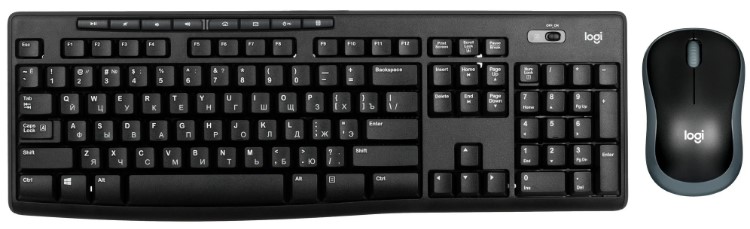 Клавиатура и мышь беспроводная (комплект) Logitech MK270 черный, 920-003381 (Гравировка)