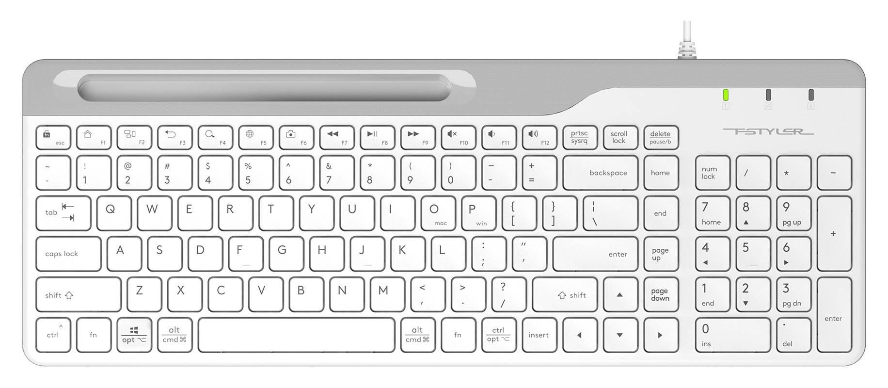 Клавиатура A4Tech Fstyler FK25 белый/серый USB slim 1530217 FK25 WHITE