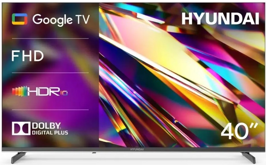Телевизор Hyundai H-LED40BS5011 LED, 40" Google TV Frameless Metal черный FULL HD 60Hz DVB-T DVB-T2 DVB-C DVB-S DVB-S2 USB WiFi Smart TV
