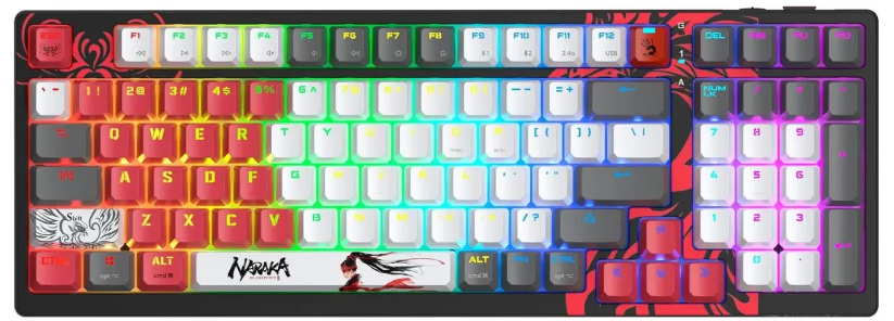 Клавиатура беспроводная A4Tech Bloody WS98 Naraka механическая серый/красный USB, BT/Radio Multimedia for gamer LED 2027342 A4TECH WS98