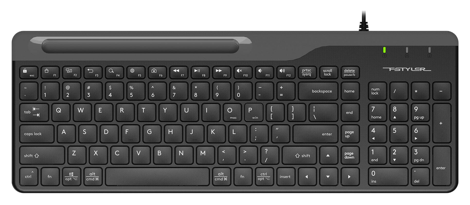 Клавиатура A4Tech Fstyler FK25 черный/серый USB slim 1530215 FK25 BLACK