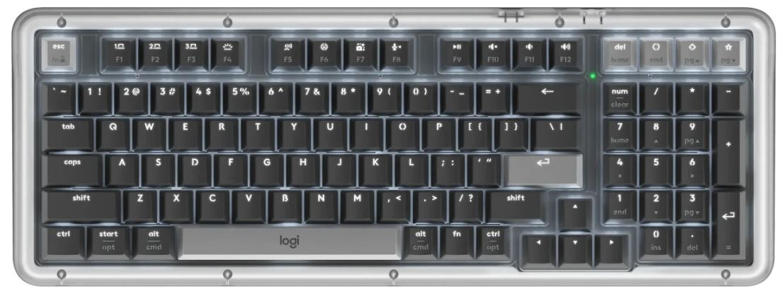 Клавиатура Logitech K98M 920-013040 механическая, графитовый, USB, BT/Radio Multimedia (подставка для запястий)