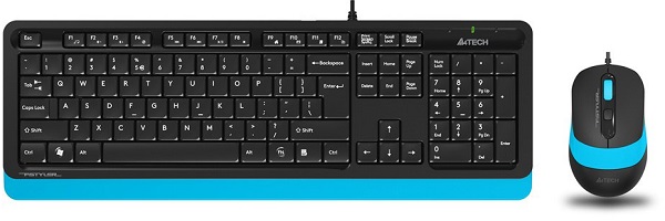 Клавиатура и мышь A4Tech F1010 BLUE черно-синие, USB