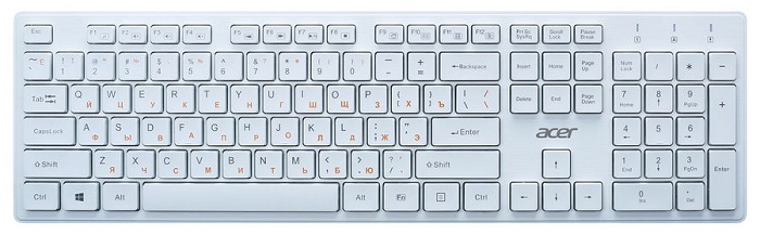 Клавиатура Acer OKW123 ZL.KBDEE.00D белый USB