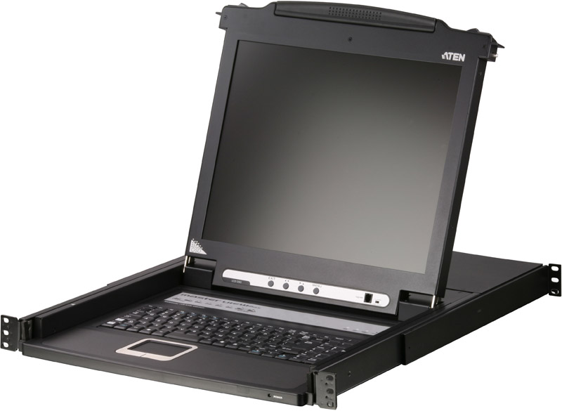 Консоль KVM Aten CL1000M-ATA-RG 19", SVGA+keyboard+mouse PS/2, с KVM-шнуром PS/2 1.8м., LCD экран 17", лат./рус. клавиатура