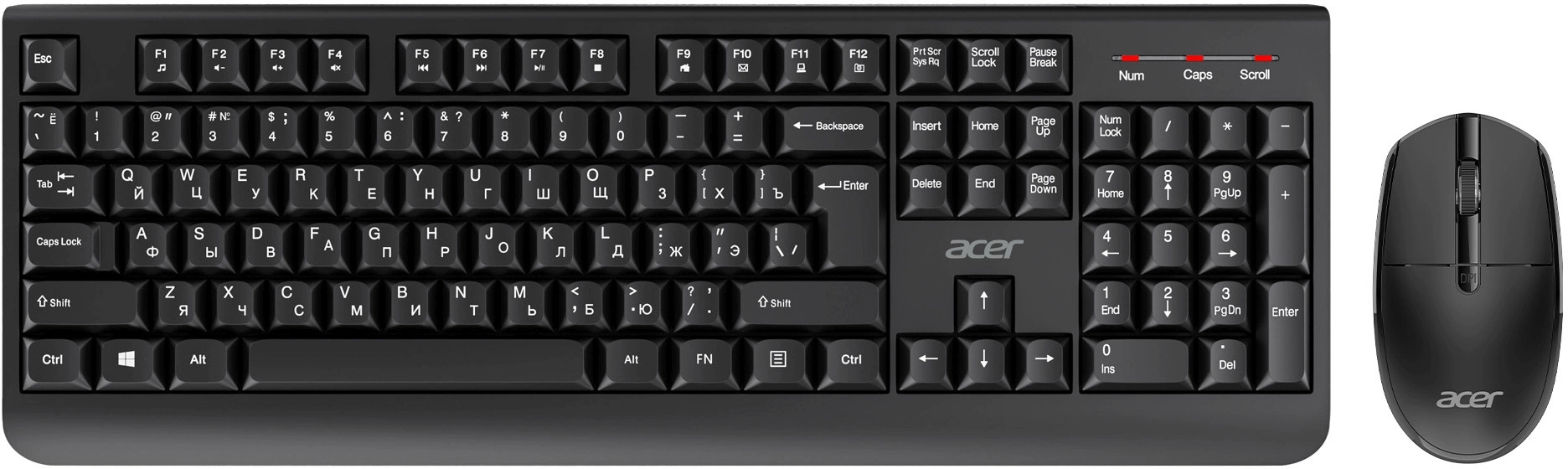 Клавиатура и мышь Wireless Acer OCC401 ZL.ACCCC.016 черные USB Multimedia (2076745)