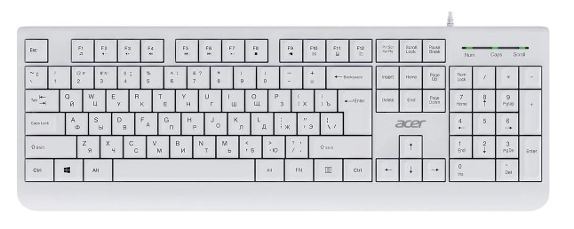 Клавиатура Acer OKW400 ZL.KBDEE.01B белая USB Multimedia кабель 1.8м (2076618)