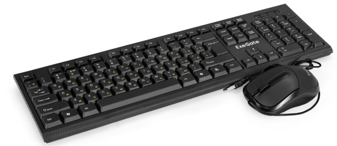 Клавиатура и мышь Exegate Professional Standard Combo MK170 EX298912RUS (клавиатура 104кл., длина кабеля 1,5м, мышь оптическая 1200dpi, 3 кнопки и кол