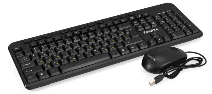 Клавиатура и мышь Exegate Professional Standard Combo MK150 EX298903RUS (клавиатура 116кл., длина кабеля 1,5м, мышь оптическая 1200dpi, 3 кнопки и кол