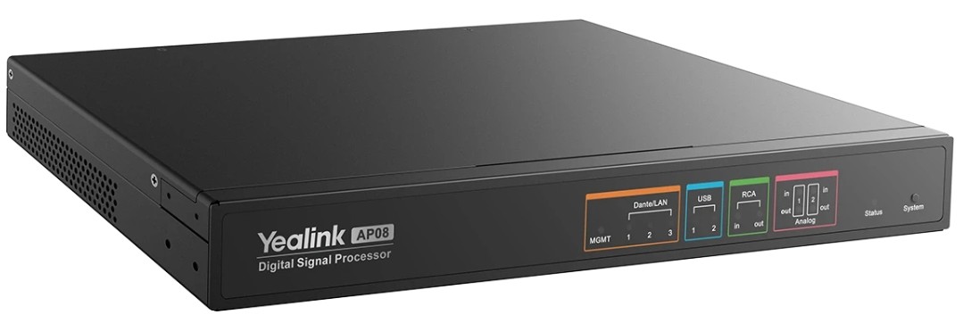 Процессор Yealink AP08 цифровой матричный аудио (16 входов и 16 выходов, Dante, DSP, AMS - 2 года)