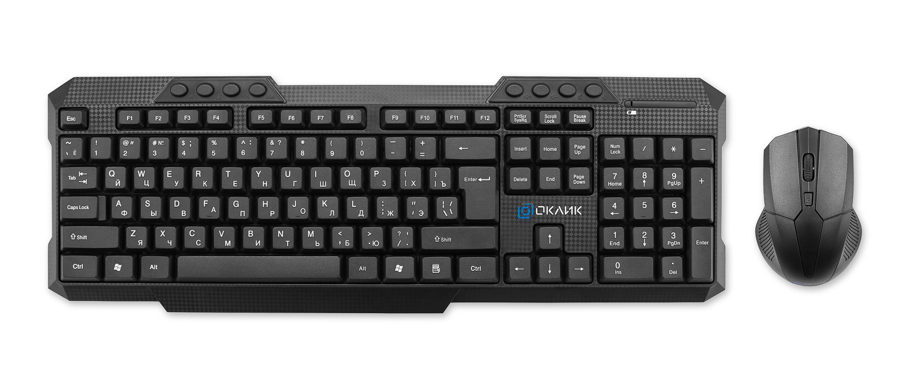 Клавиатура и мышь Oklick 205MK Oklick 1546786 клав:черная мышь:черная USB беспроводная Multimedia (1