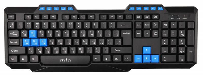 Клавиатура Oklick 750G FROST WAR KM-638 черная/черная, USB, мульт. кнопки, 337452 Oklick 337452