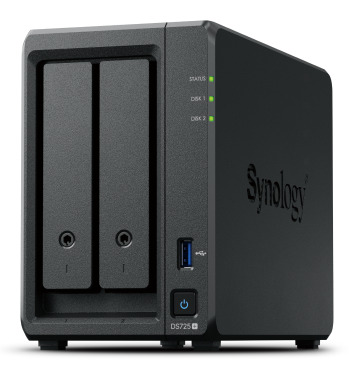 Сетевое хранилище Synology DS725+ 2x3.5/2.5" HDD/SSD SATA (2xNVMe), 1xRJ-45 1GbE LAN, 1xRJ-45 2.5GbE LAN, 1xUSB3.2Gen1, без HDD