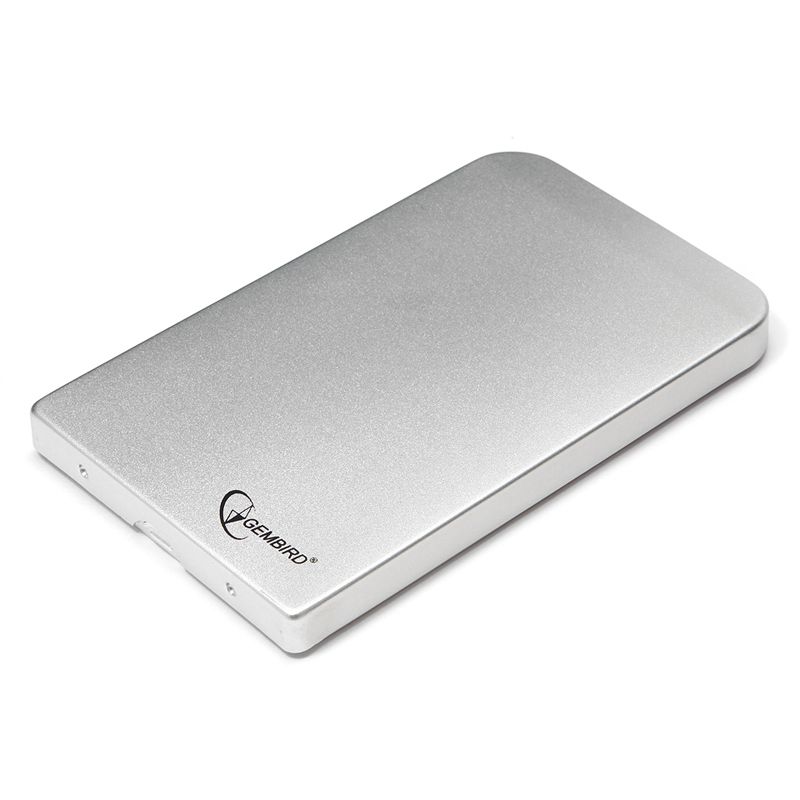 Внешний корпус для HDD SATA 2.5” Gembird EE2-U2S-41-S для HDD/SSD SATA 6Gb/s 2.5", USB 2.0, алюминий, серебристый