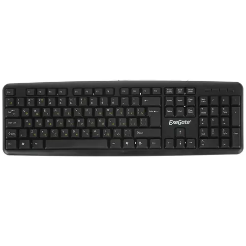 Клавиатура Exegate Professional Standard LY-405 EX287138RUS (USB, полноразмерная, влагозащищенная, 105кл., Enter большой, длина кабеля 1,5м, черная, C