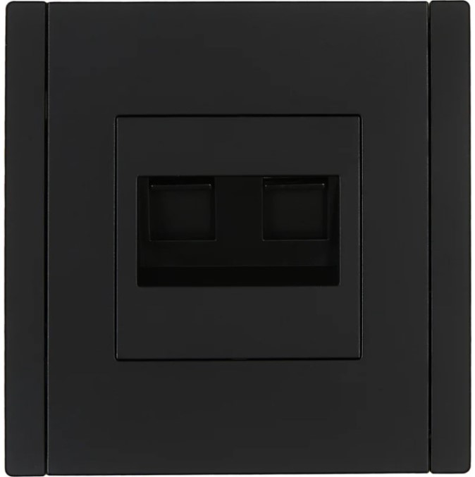 Розетка компьютерная+телефонная IEK FP-KT20-O-1-K02 FORTE&PIANO RJ11+RJ45 кат.5E FP135 черный