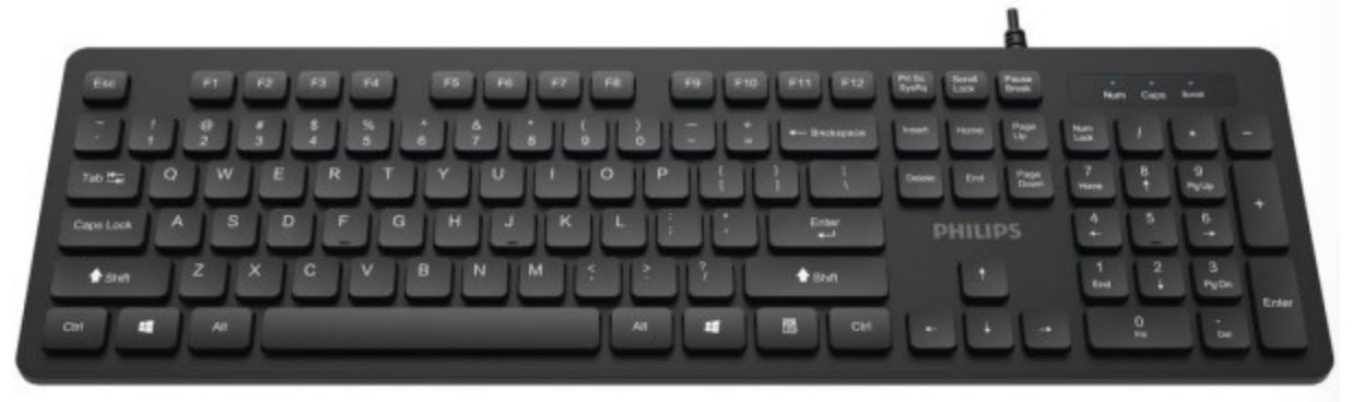Клавиатура Philips SPK6264 USB 2.0 104 клав, русская заводская раскладка, чёрный SPK6264B/60