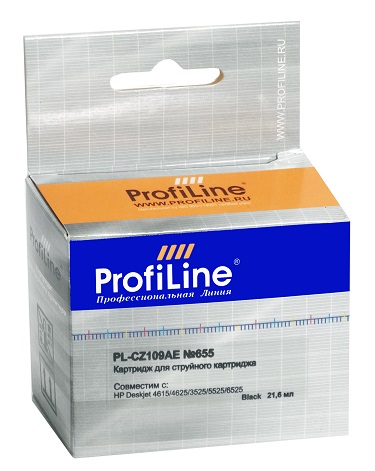Картридж ProfiLine PL-CZ109AE-Bk №655 для принтеров HP Deskjet 4615/4625/3525/5525/6525 AiO Black водн ProfiLine PL_CZ109AE_BK