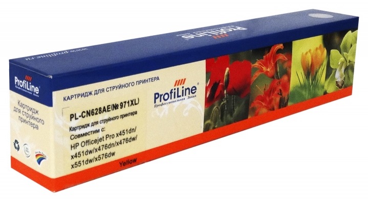 Картридж ProfiLine PL-CN628AE (971XL)-Y PL_CN628AE_Y №971XL для принтеров HP Officejet Pro X451dw/X476dw/X551dw/X576dw Yellow пигмент ProfiLine