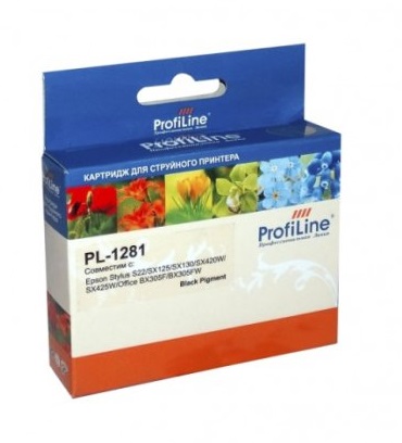 Картридж ProfiLine PL_T1281_BK струйный для принтеров Epson Stylus S22/SX125/SX130/SX230/SX235W/SX420W/SX425W/SX430W/SX4356W/SX440W/SX445W/Office BX30