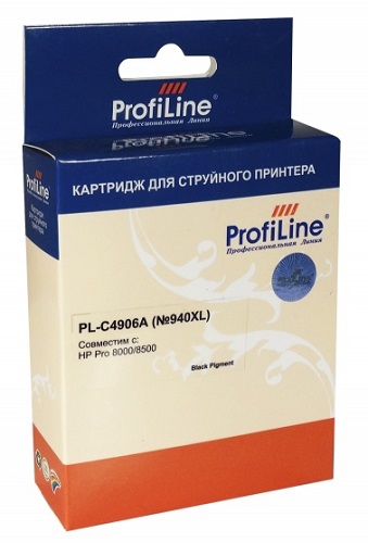 Картридж ProfiLine PL-C4906A-Bk №940XL для принтеров HP Officejet Pro 8000/8500 Black пигмент ProfiLine PL_C4906A_BK