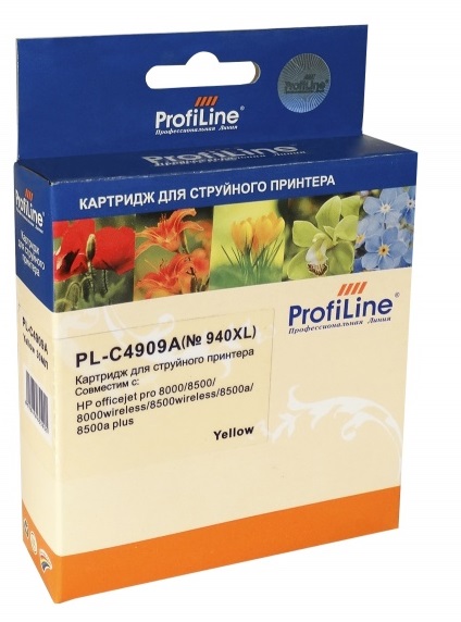 Картридж ProfiLine PL-C4909A-Y №940XL для принтеров HP Officejet Pro 8000/8500 Yellow пигмент ProfiLine PL_C4909A_Y
