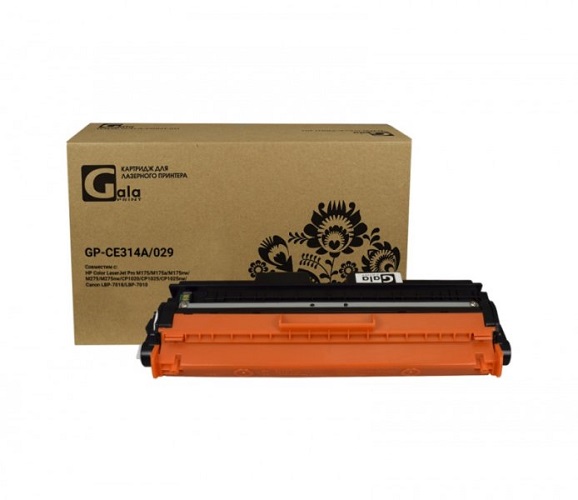 Картридж GalaPrint GP_CE314A/029_BK/C/M/Y_Dr 7000 копий (№126A) для принтеров HP Color LaserJet Pro M175/M275/CP1020/CP1025/Canon LBP-7018/LBP-7010 Bl