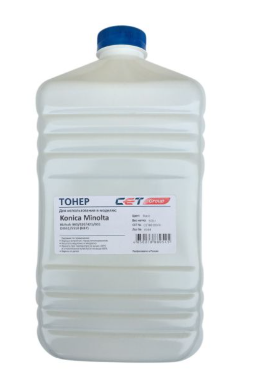 Тонер CET CET8819500 KB7 черный бутылка 500гр. для принтера KONICA MINOLTA Bizhub 360/420/421/601, DI551/5510