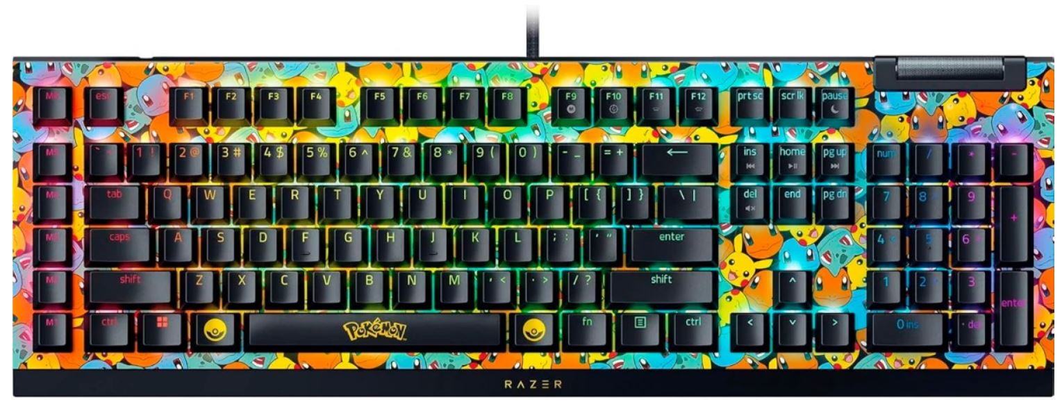 Клавиатура Razer BlackWidow V4 X RZ03-04704200-R3M1 (Green Switch) Gaming keyboard - Pokemon Kanto Starters Ed.