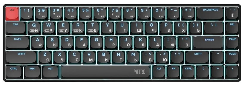 Клавиатура Wireless Acer OKR400 ZL.KBDEE.01A механическая черный USB беспроводная BT/Radio Multimedia for gamer LED кабель 1.5м
