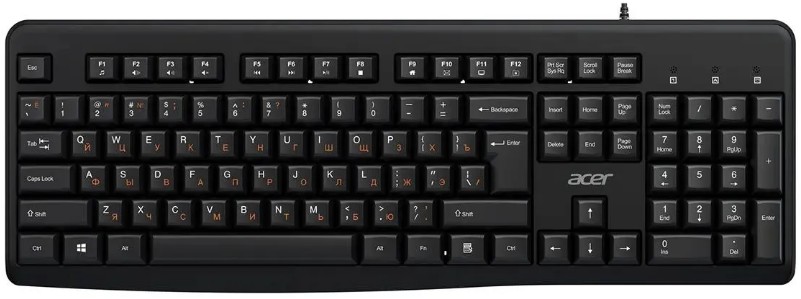 Клавиатура Acer OKW500 ZL.KBDEE.01T черный USB Multimedia кабель 1.8м