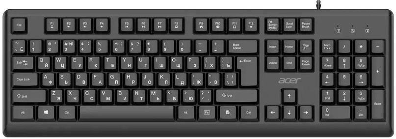 Клавиатура Acer OKW501 ZL.KBDEE.01U черный USB Multimedia кабель 1.8м