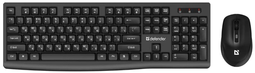 Клавиатура и мышь Wireless Defender Seoul C-972 RU,черн,2.4G,104 кн/4D,1600dpi 45972