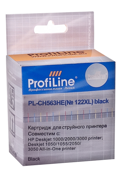 Картридж ProfiLine PL-CH563HE-Bk №122XL для принтеров HP Deskjet 1000/1050/1055/1510/2000/2050/3000/3050 Black пигмент ProfiLine PL_CH563HE_BK