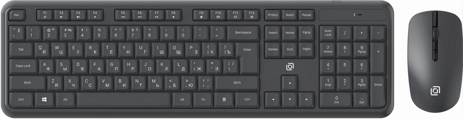 Клавиатура и мышь Wireless Oklick S277W 2066173 клав: серя, мышь: серая, USB Multimedia