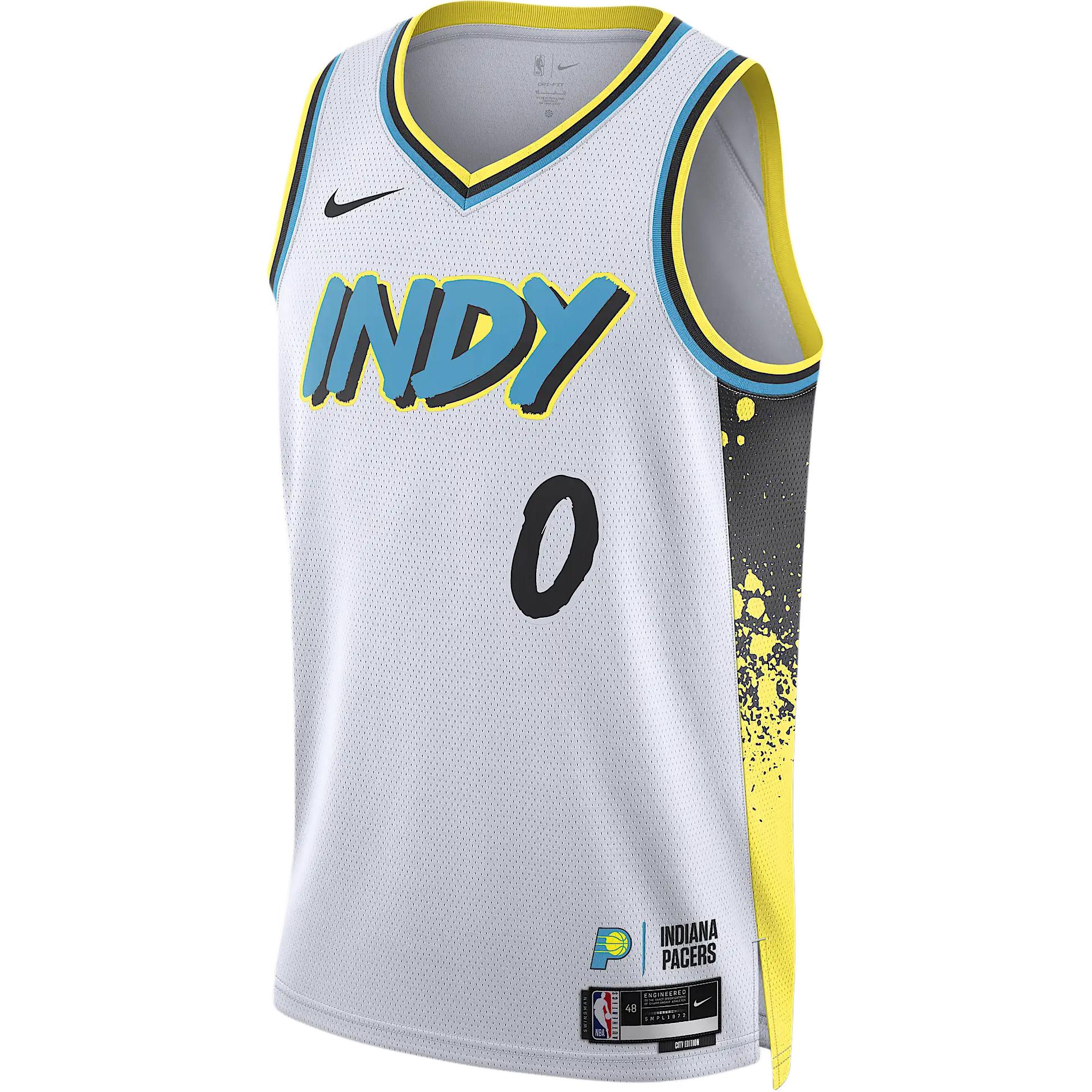 Мужская майка Nike Dri-FIT NBA Swingman Nike Tyrese Haliburton Indiana Pacers 2024/25 City Edition FQ4344-101 XL white