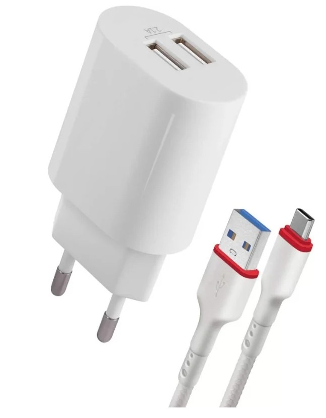 Зарядное устройство сетевое Defender UPC-24 83679 2*USB 5V/2.1A