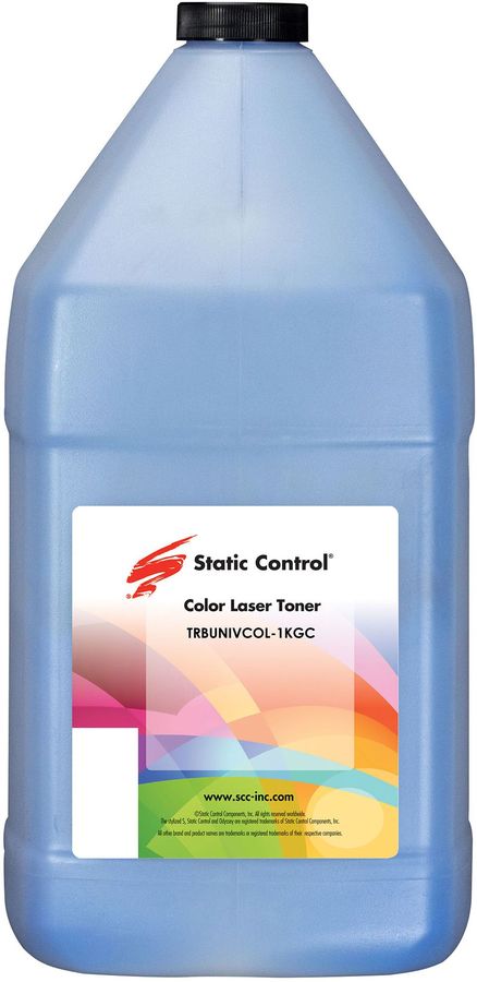 Тонер Static Control TRBUNIVCOL-1KGC голубой флакон 1000гр. для принтера Brother HL 3040/3070