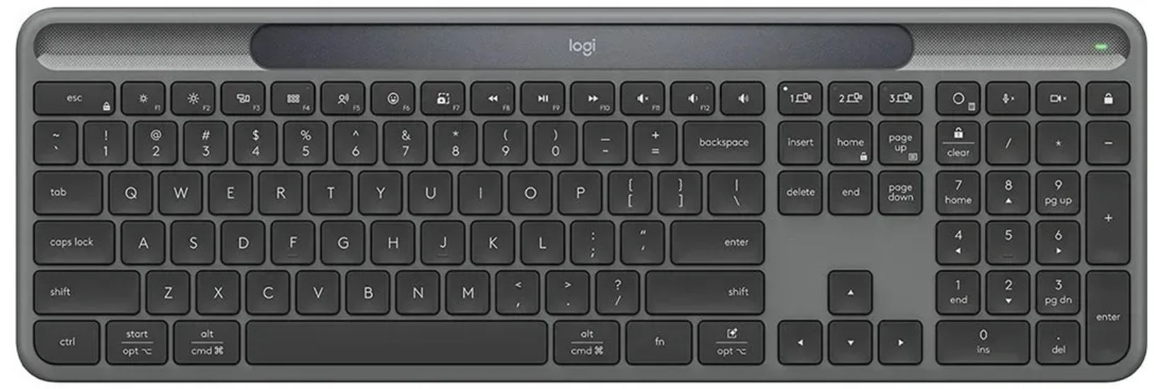Клавиатура Logitech K980 920-013768 графитовый, BT slim