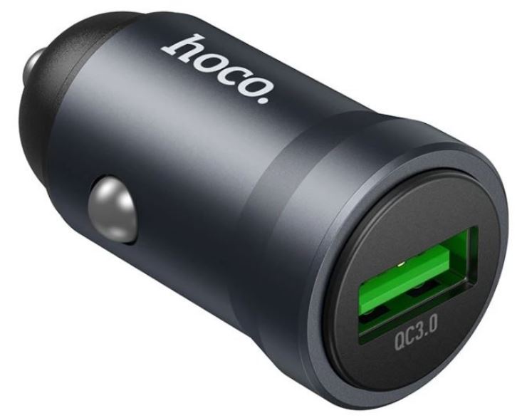 Зарядное устройство автомобильное Hoco 6942007662437 18Вт, USB, Z62, металлический серый