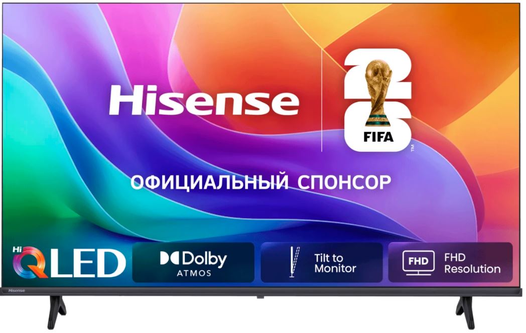 Телевизор QLED Hisense 40A5S 40" Frameless черный FULL HD 60Hz DVB-T2 DVB-C DVB-S2 USB WiFi Smart TV (RUS)