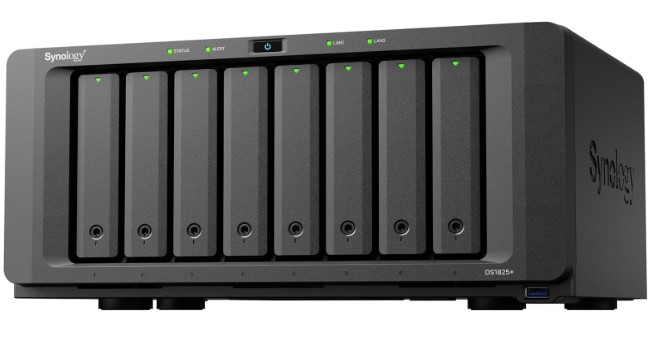 Сетевое хранилище Synology DS1825+ 8x3.5/2.5" HDD/SSD SATA (2xNVMe), RAID JBOD/0/1/5/6/10, 2xRJ-45 2.5GbE LAN, 3xUSB3.2Gen1, без HDD